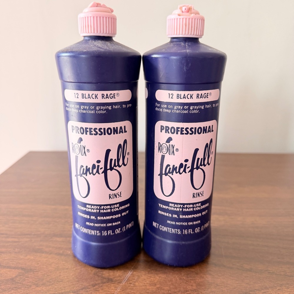 Roux Fanci-Full‎ Rinse 12 Black Rage Temporary Hair Color 16oz Lot of 2 Bottles